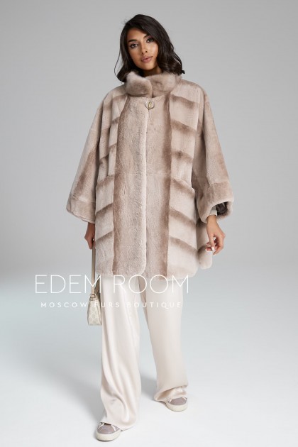 пончо из меха бобрика