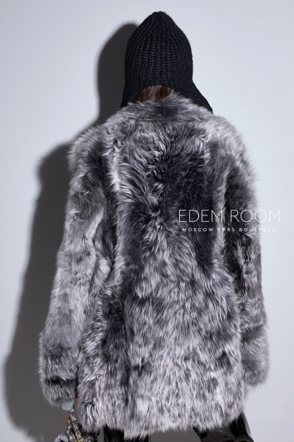 шуба - дублёнка из натурального меха тиградо