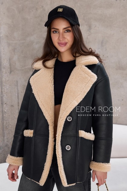 Дублёнка на пуговицах из натуральной овчины