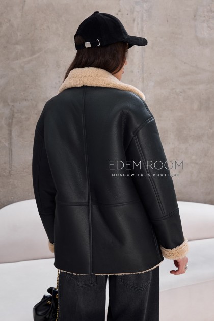 Дублёнка на пуговицах из натуральной овчины