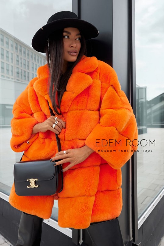 Оранжевая шуба из крекса