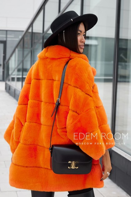Оранжевая шуба из крекса