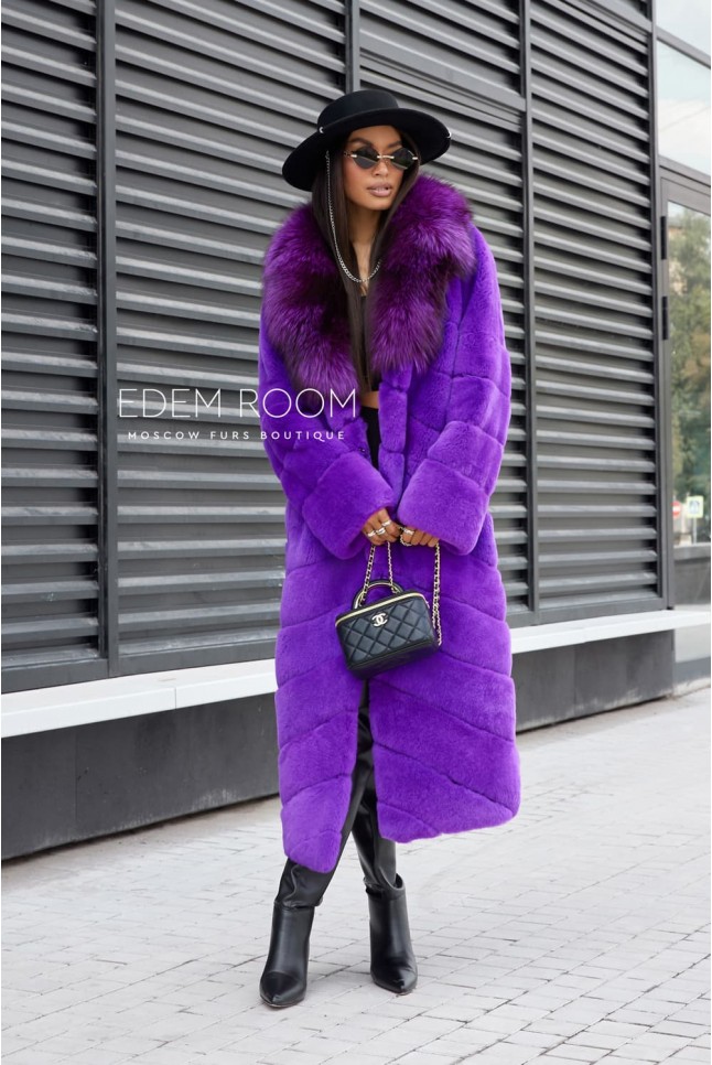 шуба из кролика рекс с воротником