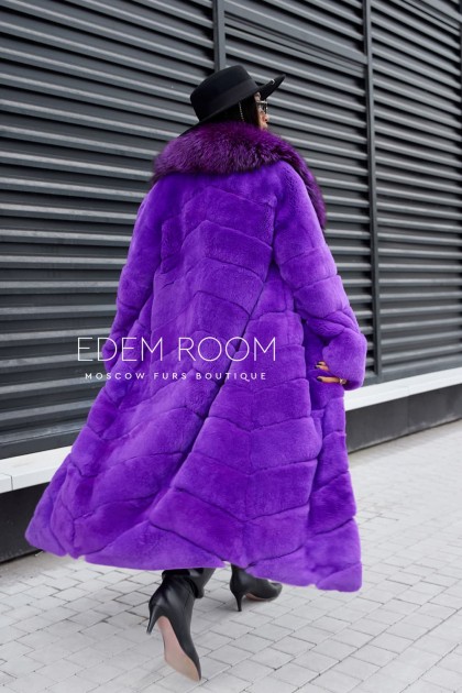 шуба из кролика рекс с воротником