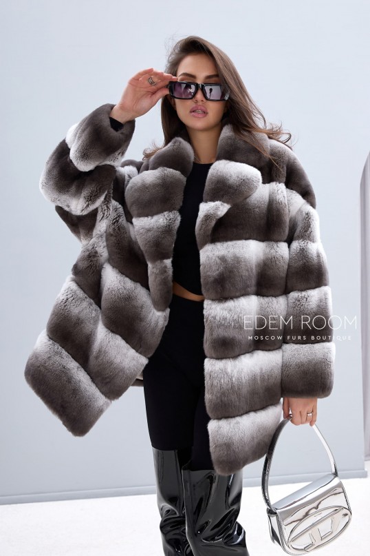 шуба из шиншиллового кролика