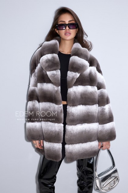 шуба из шиншиллового кролика