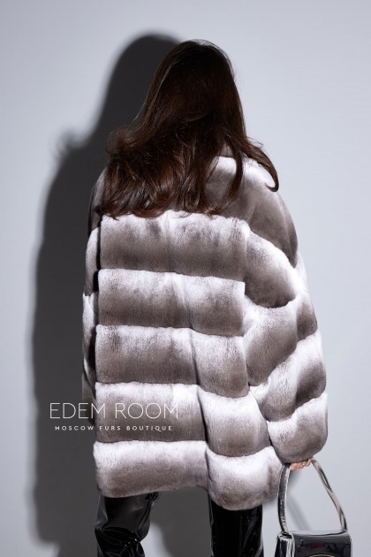 шуба из шиншиллового кролика