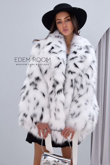 шуба - пончо из арктической лисы
