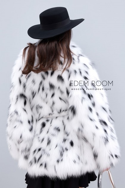 шуба - пончо из арктической лисы