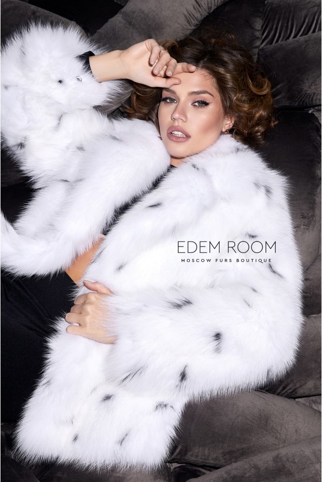 короткая шуба из арктической лисы