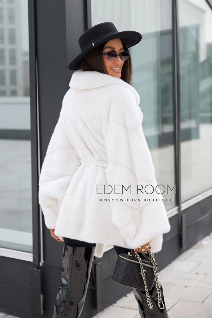белое норковое пончо белое норковое пончо