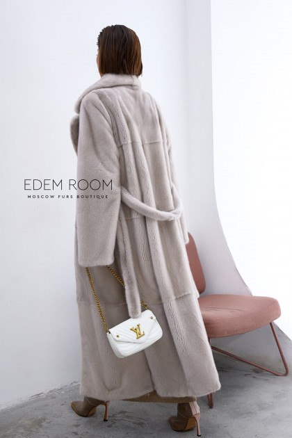 удлиненная норковая шуба с поясом удлиненная норковая шуба с поясом