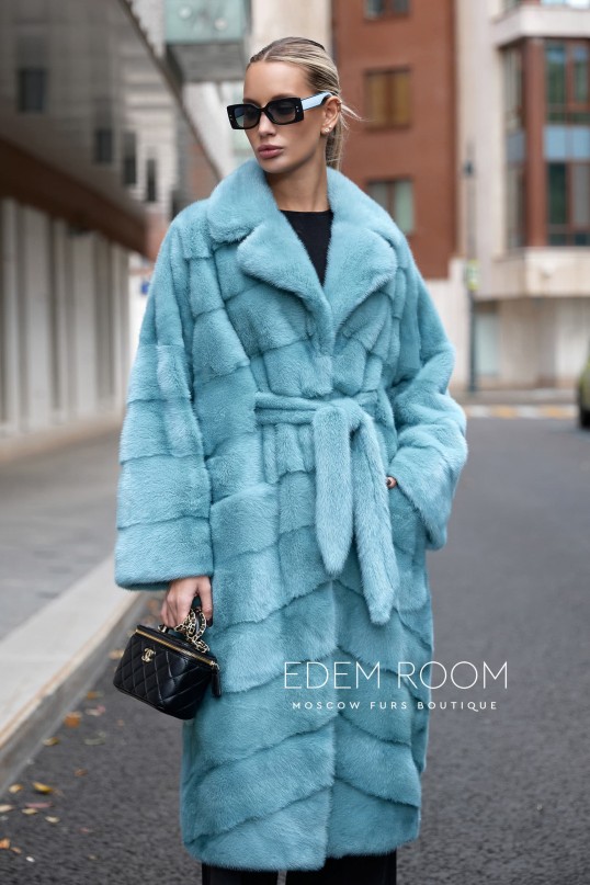 норковая шуба в цвете Tiffany норковая шуба в цвете Tiffany