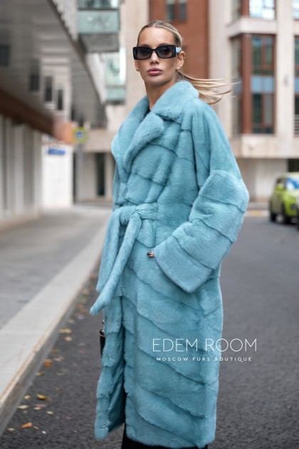 норковая шуба в цвете Tiffany норковая шуба в цвете Tiffany