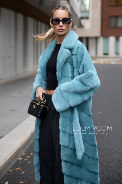 норковая шуба в цвете Tiffany норковая шуба в цвете Tiffany