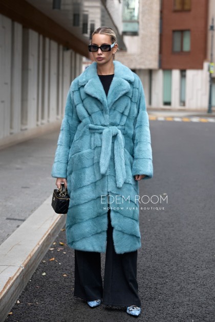 норковая шуба в цвете Tiffany норковая шуба в цвете Tiffany