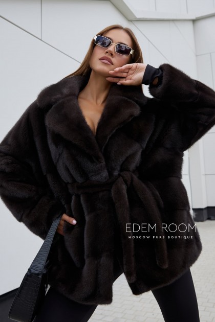 норковое автоледи с поясом