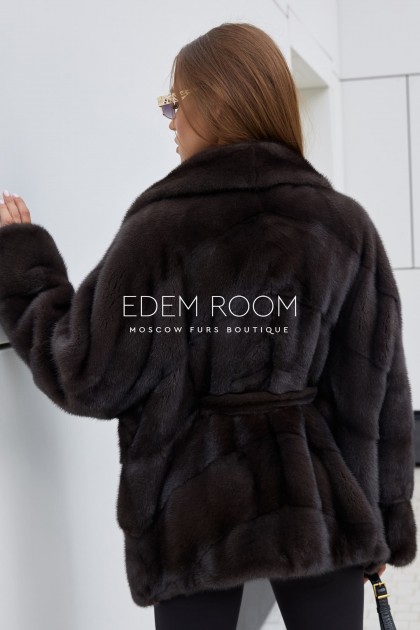 норковое автоледи с поясом