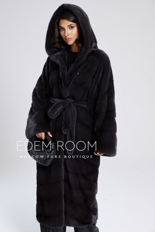 норковая шуба под пояс