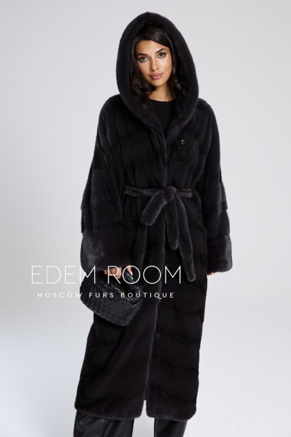 норковая шуба под пояс