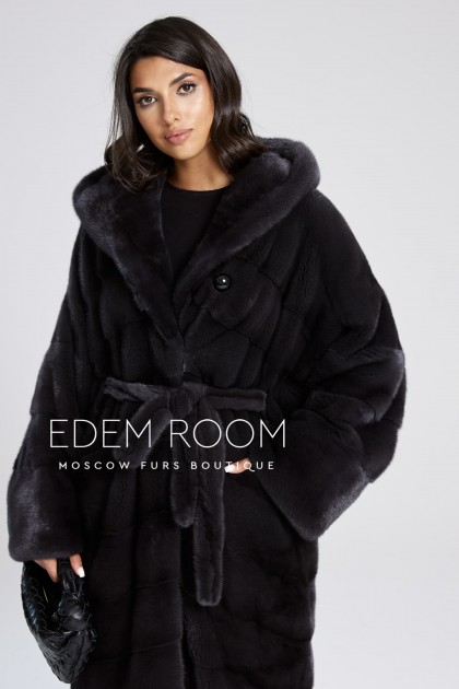 норковая шуба под пояс