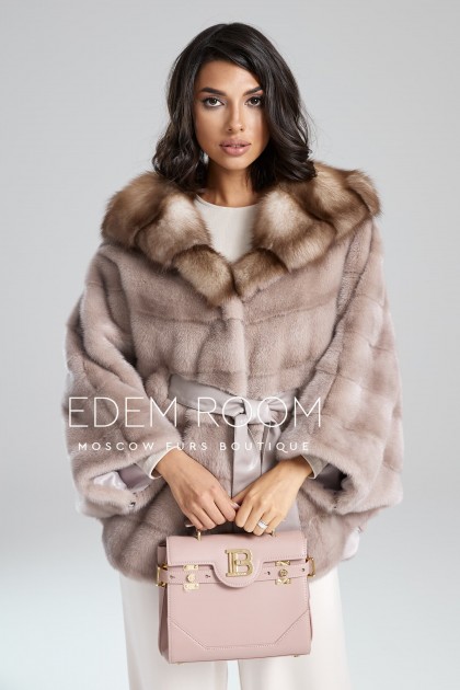 норковое пончо с капюшоном из куницы норковое пончо с капюшоном из куницы