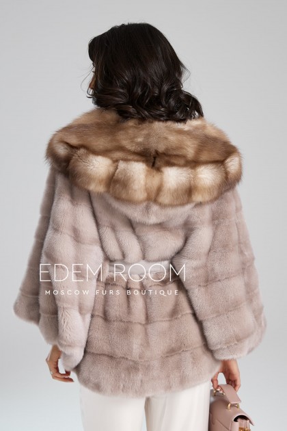 норковое пончо с капюшоном из куницы норковое пончо с капюшоном из куницы