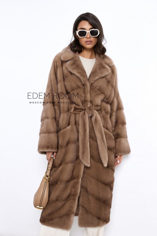 норковая шуба под пояс