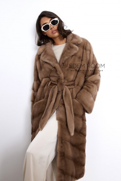 норковая шуба под пояс