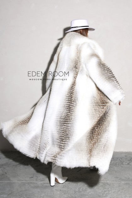 длинная шуба из лисы