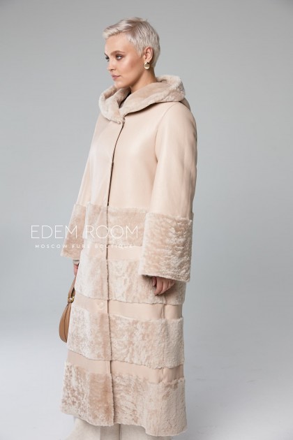 бежевая дублёнка для женщин