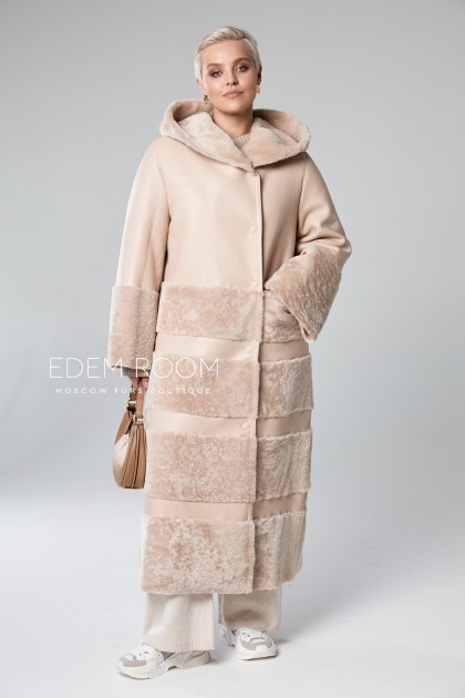 бежевая дублёнка для женщин