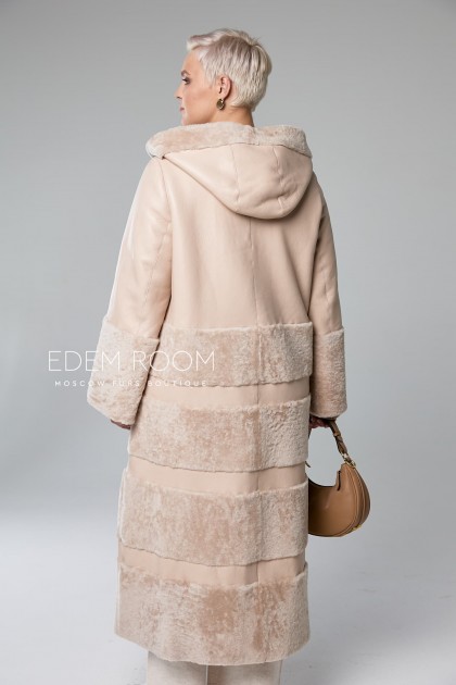 бежевая дублёнка для женщин