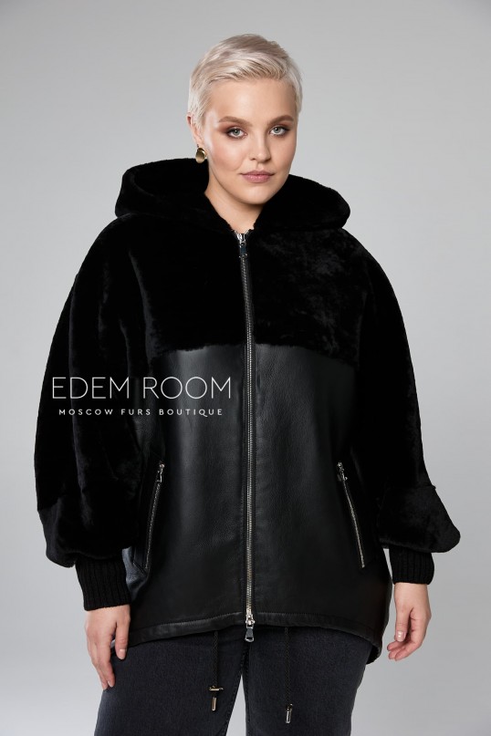 модная куртка - дублёнка для больших размеров