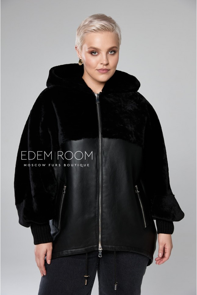 модная куртка - дублёнка для больших размеров