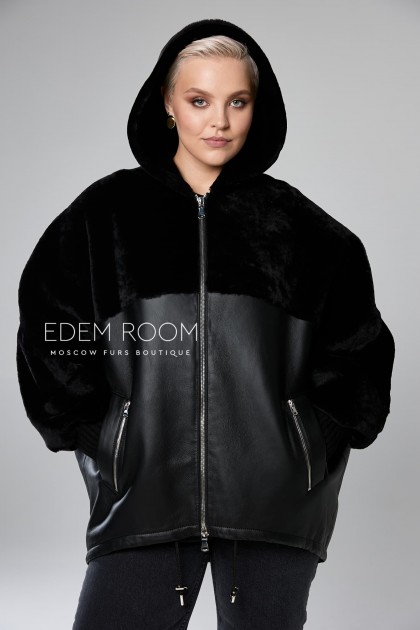 модная куртка - дублёнка для больших размеров