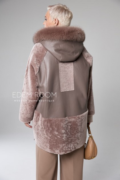 женская дублёнка средней длины