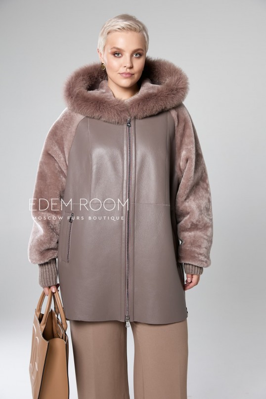 женская дублёнка средней длины