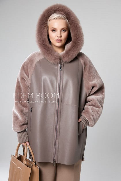 женская дублёнка средней длины