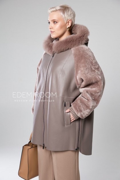 женская дублёнка средней длины