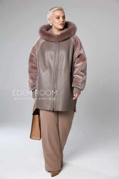 женская дублёнка средней длины