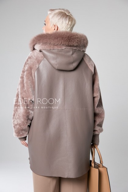 женская дублёнка средней длины