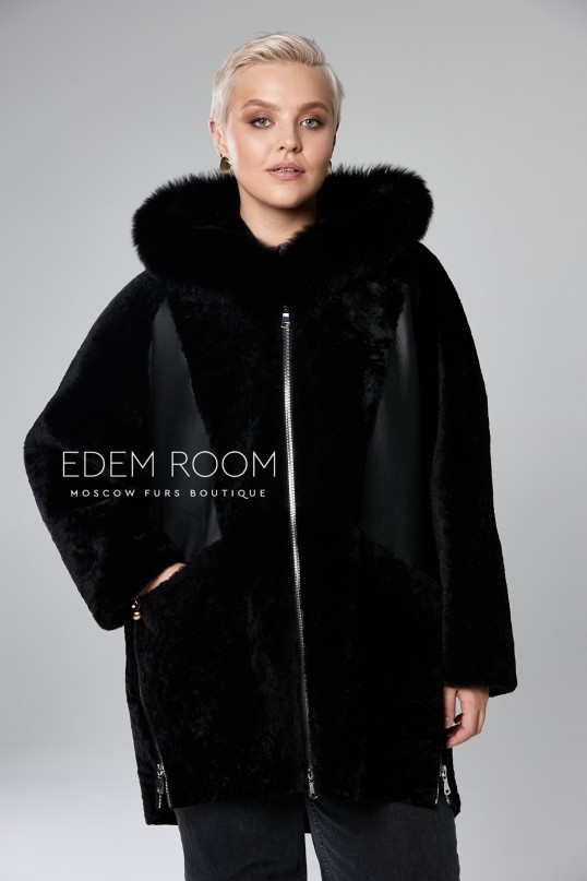 чёрная дублёнка для женщин