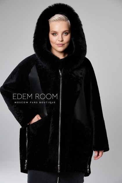 чёрная дублёнка для женщин