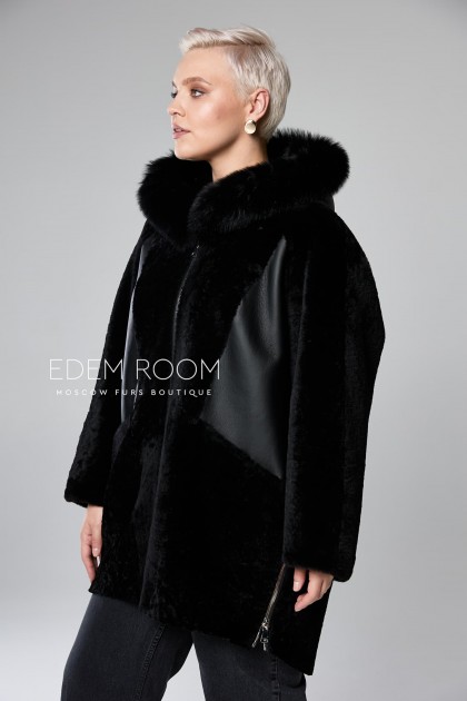 чёрная дублёнка для женщин