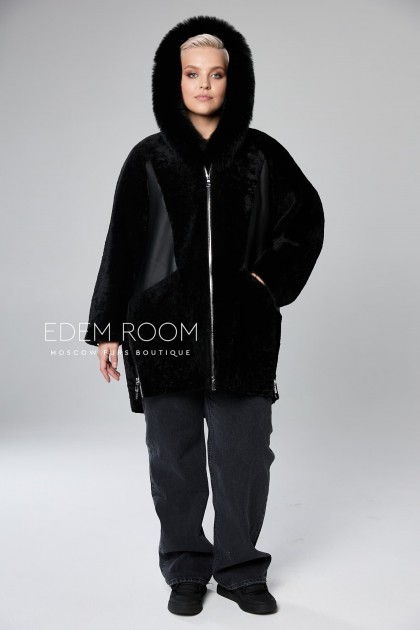 чёрная дублёнка для женщин