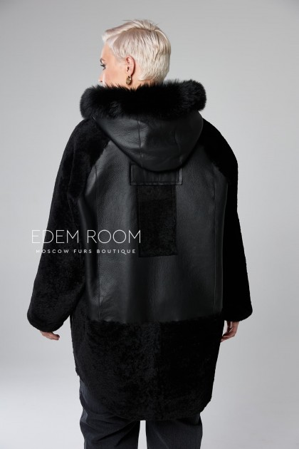 чёрная дублёнка для женщин