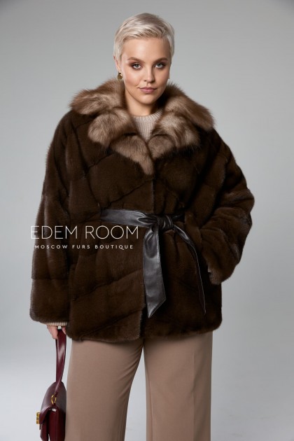норковая шуба - автоледи с куницей