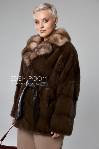 норковая шуба - автоледи с куницей