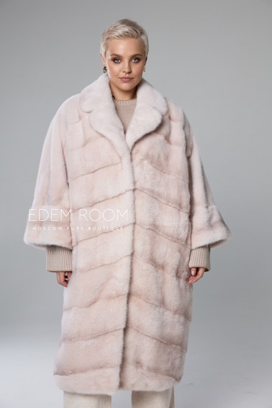 Светлая норковая шуба